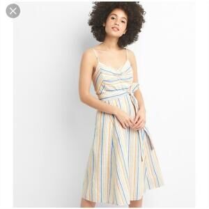 NWT GAP Fit and Flare Cami Dress in Linen-Cotton Size 8